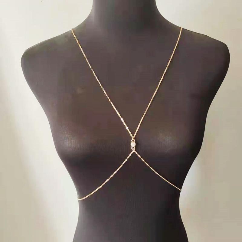 

Пляжный стиль Цепочка на талию для женщин Модная простая со стразами и цирконом Женская сексуальная бикини-аксессуар Цепочка для тела