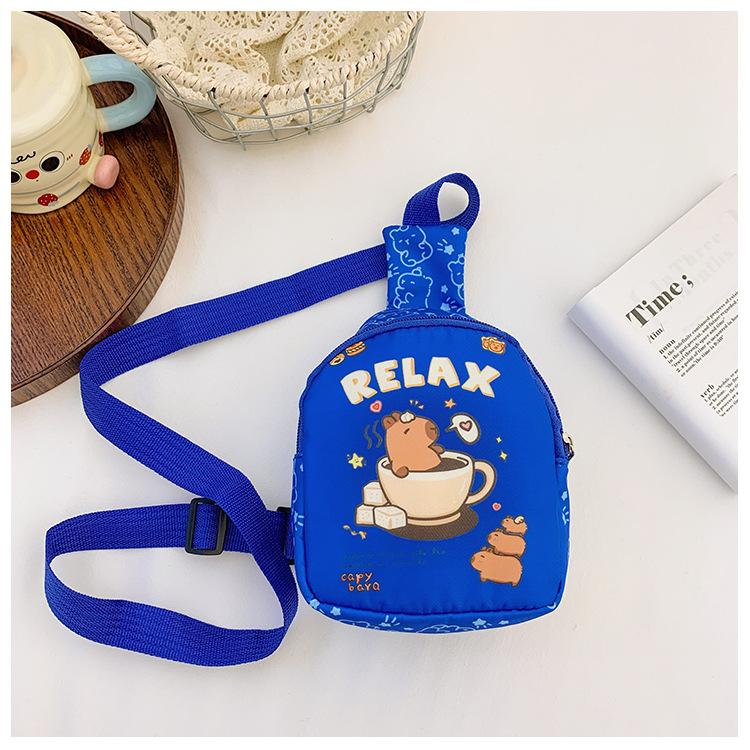 

School Bags2025 new children s cartoon breast bag, fanny pack, versatile messenger bag, light change storage bag for travel темно-синього кольору