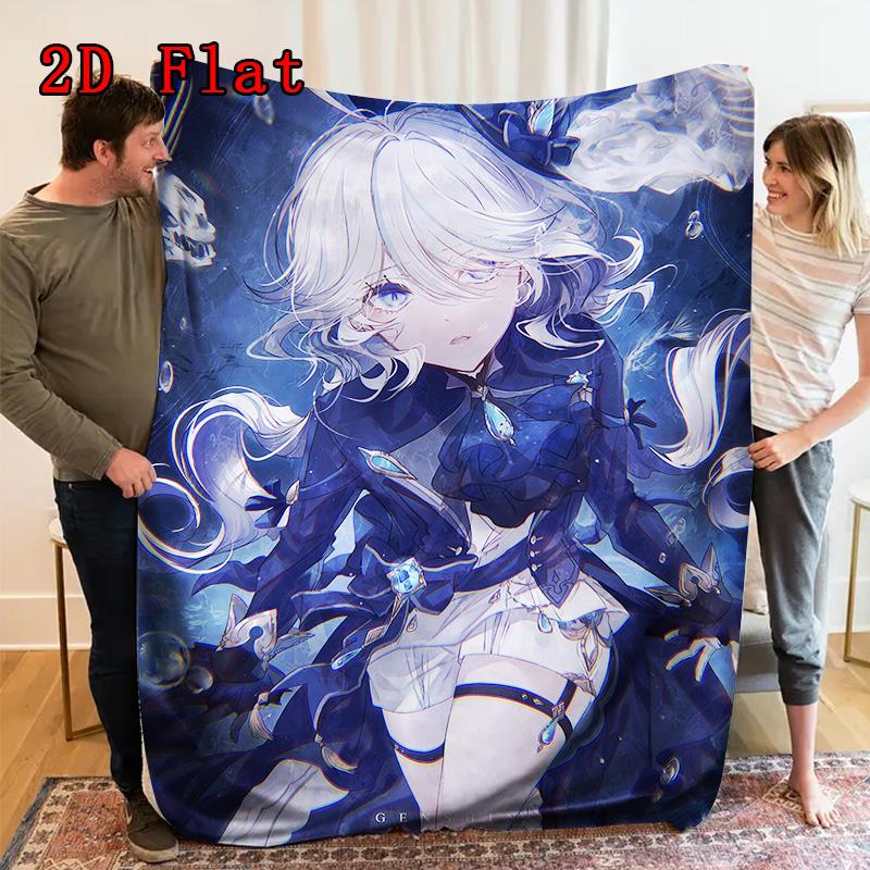 Genshin Impact Fina 2D Flat Pattern Flannel Blanket High quality All Seasons Warmth and Comfort Perfect for Christmas Gifts.SMT0917571