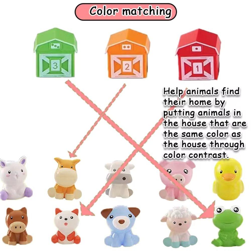 Early Education Animal Finger Puppets Color Sorting Toddler Learning Toys  Peekaboo Game