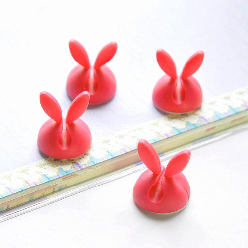 4pcs Wholesale Colorful Rabbit Wire Clamp Desk Neatly Wire Usb Car small rabbit wire  Charger Wire Rack Accessories Secure Desk