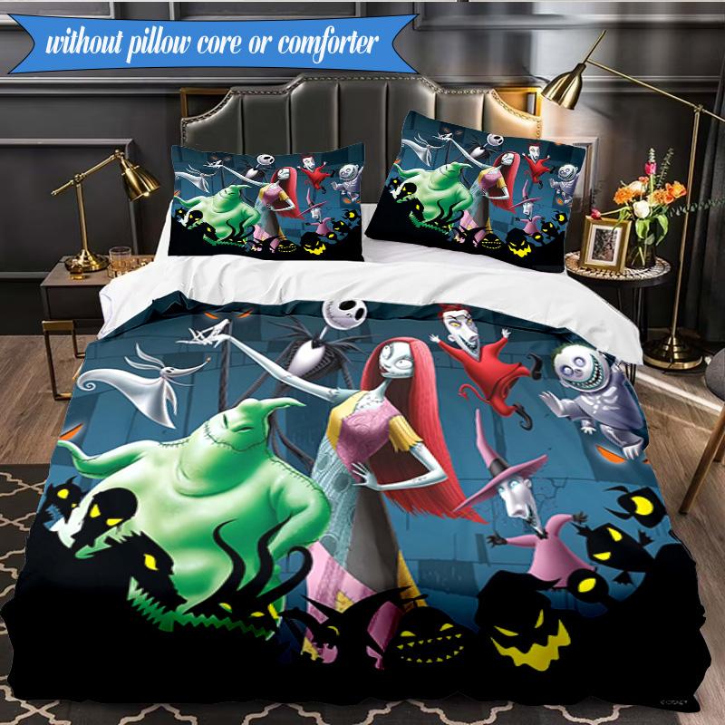 Halloween Jack 3pcs K-pop music group Bedding set,Ideal for Bedroom, Dormitory,Including Duvet Cover And 2pcs Pillowcases,Fan gifts
