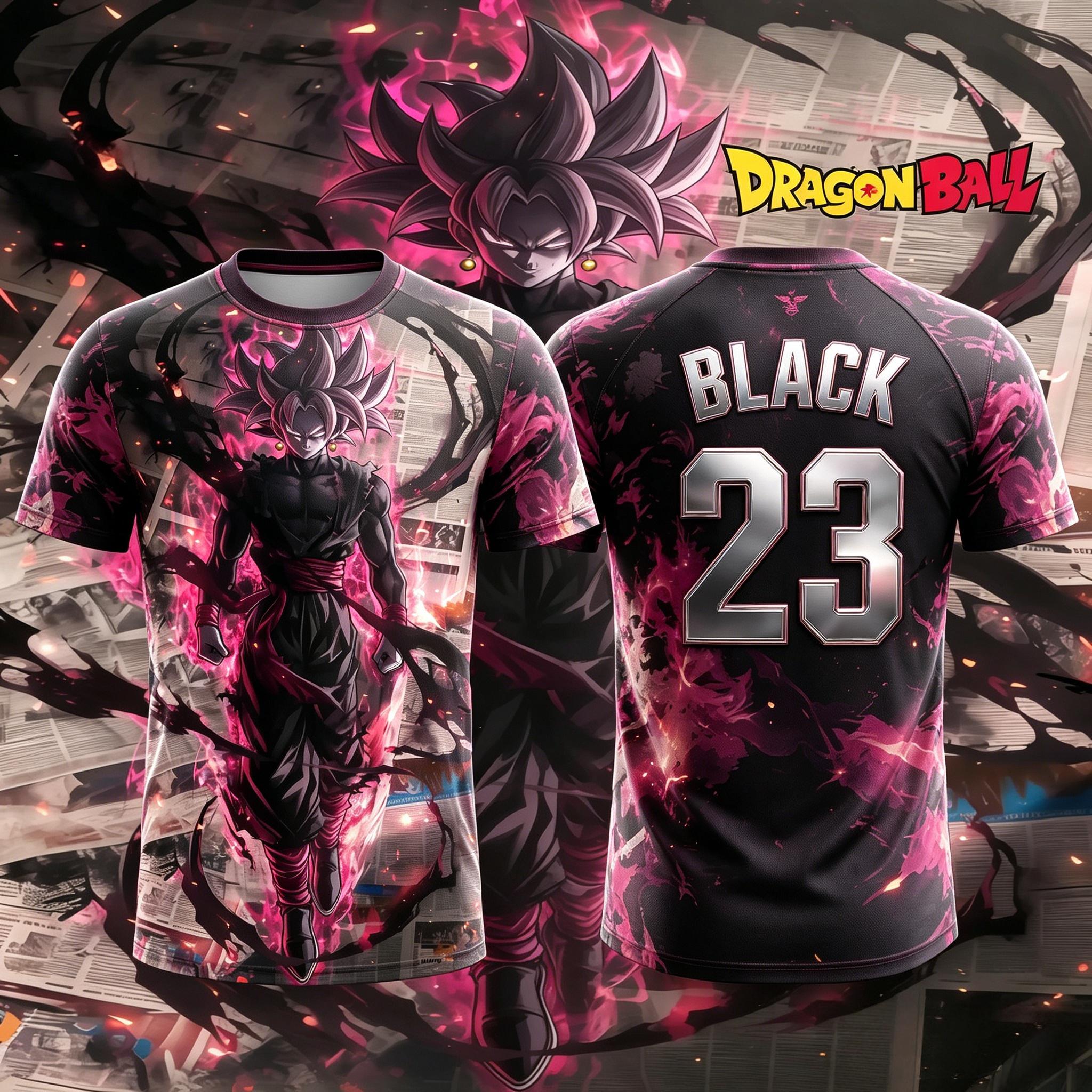 2026 Sommer Dragon Ball Super Black Goku Nr. 7 Trikot-T-Shirt, 3D-Druck KI-Druck, Exklusives Geschenk für Dragon Ball Fans XL gray