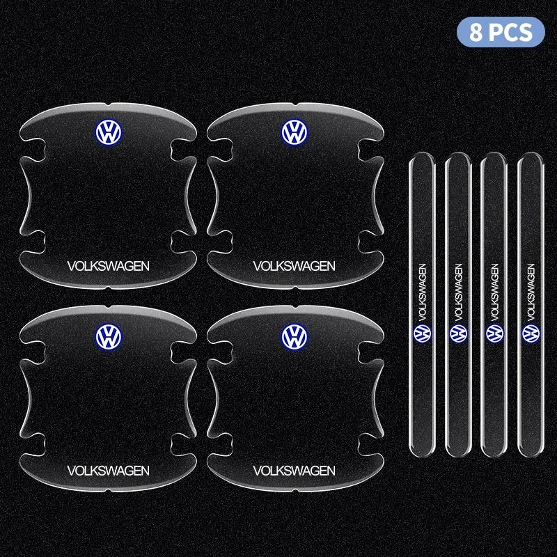 VW GTI GOLF 2026 Hot For VW VOLKSWAGEN Car Door Bowl Transparent Anti-collision Protector Bar Stickers For Volkswagen Polo Jetta