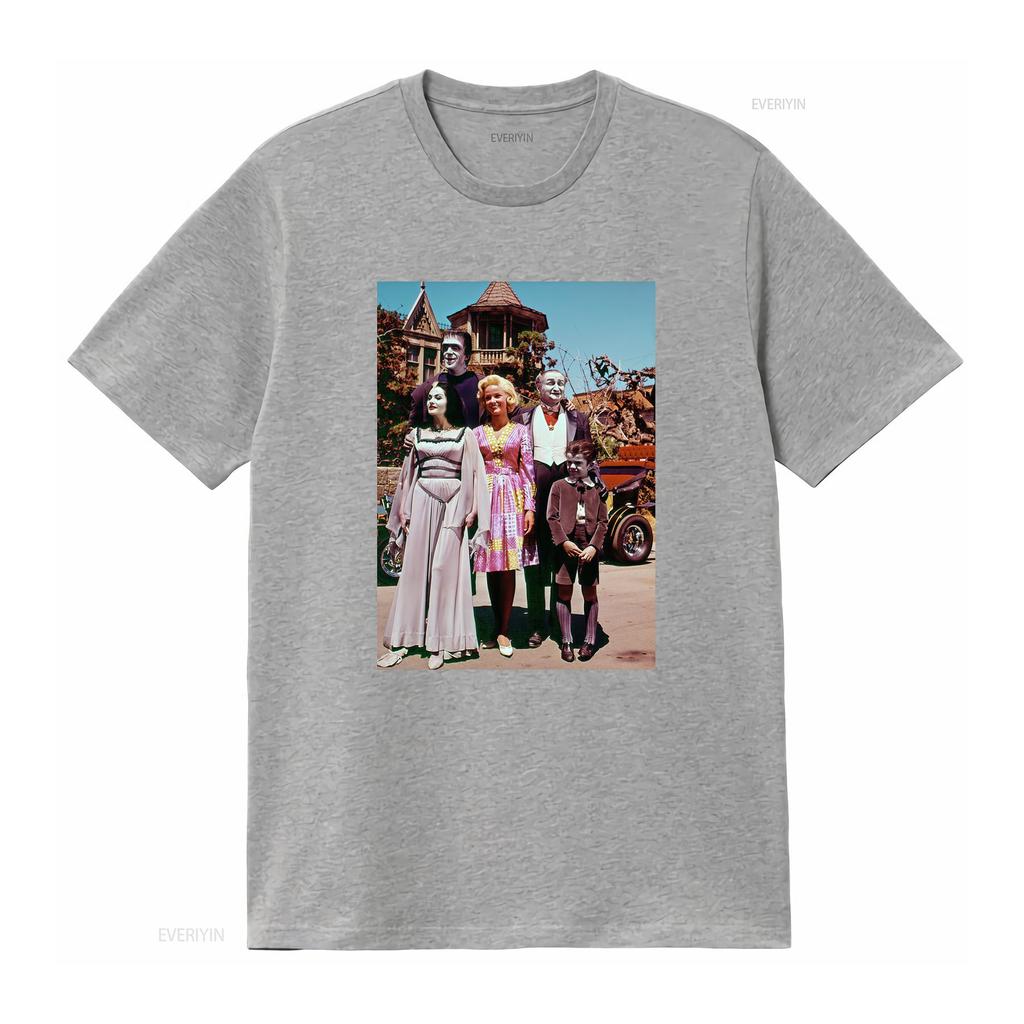 Vintage Retro The Munsters Classic Horror Comedy TV Show Family Print Casual T Shirt vintage Washed Unisex Slightly homme