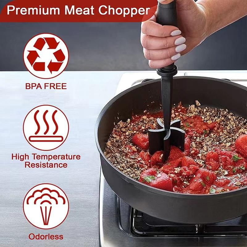 Non Stick Meat Chopper With Heat Resistant Design And Ergonomic Handle Perfect For Home Kitchen Barbeque Burger Patty Making