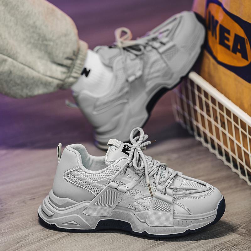 Adult Size Non Slip Wear-resistant Fashionable Retro Outdoor Thick Sole Running Shoes Casual Sports Men's Shoes Dad Shoes