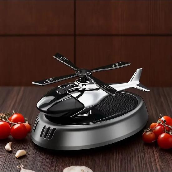 New Solar Rotation Helicopter Car Fragrance Diffuser Premium Auto Perfume Ornament Car Center Console Decor Long Lasting Scent