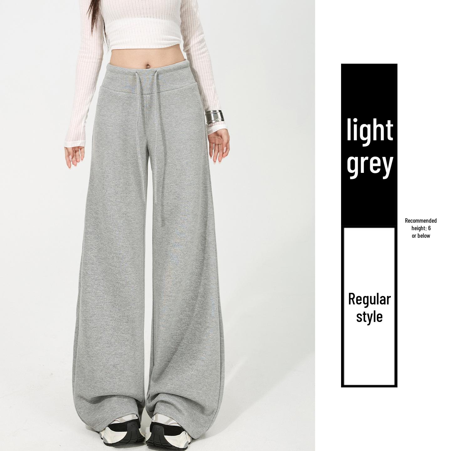 White Velvet High-Waisted Petite Wide-Leg Sweatpants for Women - Autumn/Winter 2025 Collection XL