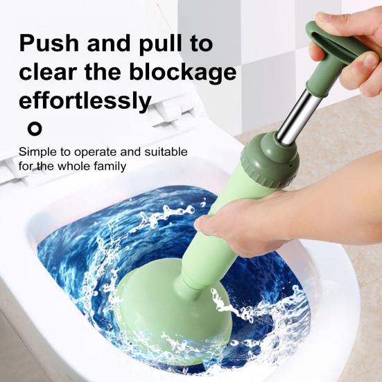 Pompe à piston haute pression en silicone pour toilettes, déboucheur anti-obstruction, ventouse puissante, poignée télescopique