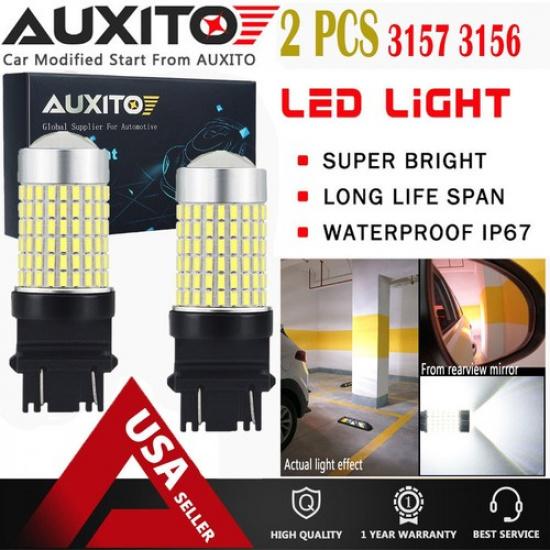 2 шт. 3156 3157 4057 4157 Задний ход Белый Высокой мощности 144-SMD Светодиод 2800Лм