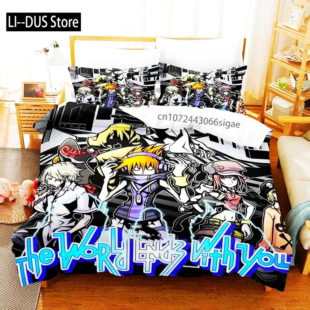 Anime The World Ends With You Neku Sakuraba Bedding Set Duvet Cover Bed Set Quilt Cover Pillowcase Comforter King Queen Size