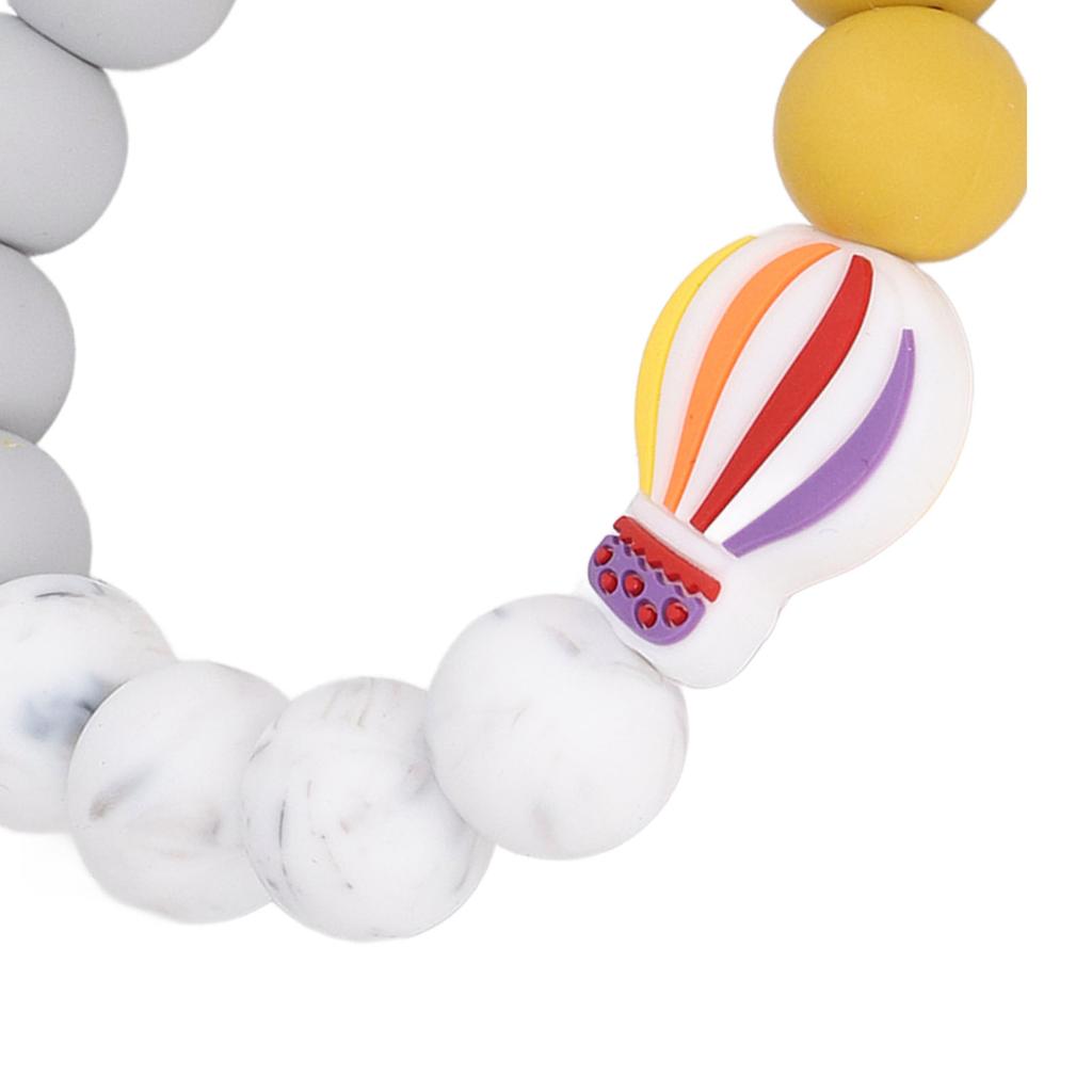 Baby Teething Bracelet Loose Silicone Round Handcrafted Infant Bracelet Teether Toys for Nursery
