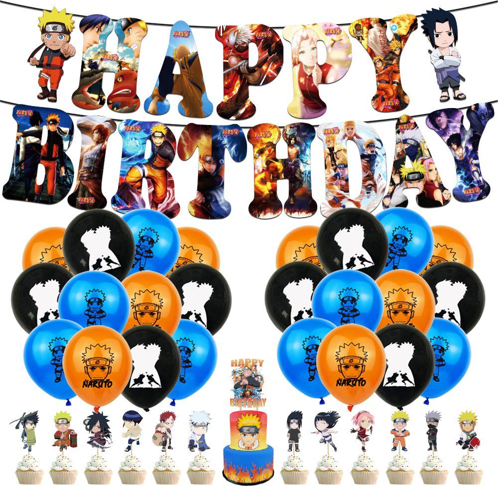 Ninja Theme Naruto Party Supplies Decor Banner Balloon Cake Topper Adult Kids