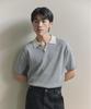 NONBLANK Striped Collar Hs Knit_Melange Grey