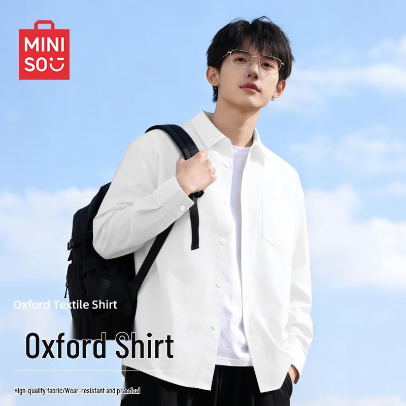 MINISO Men s Oxford Cloth Polo Collar Shirt M