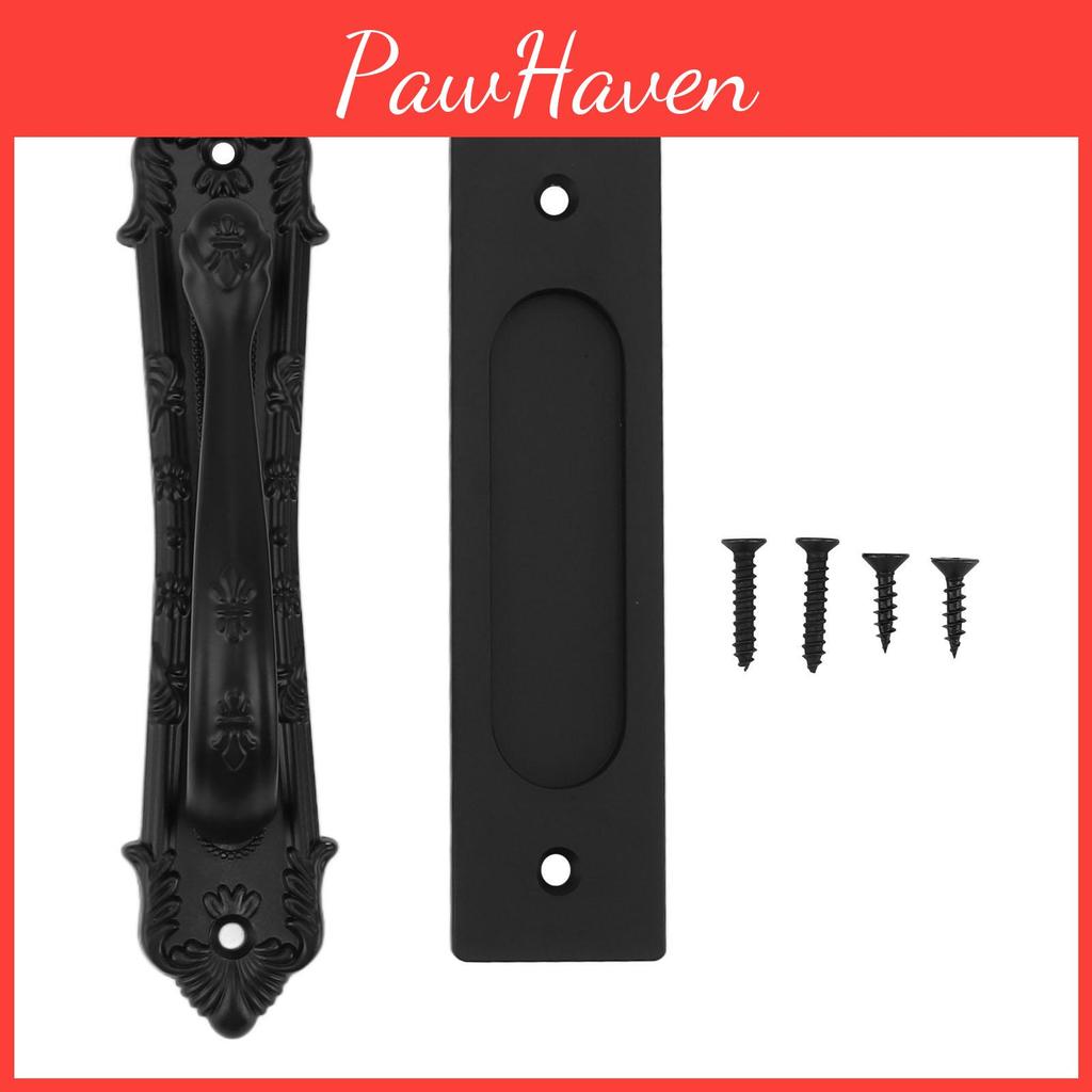 Barn Handle Sliding Door Aluminum Alloy Black Punch Free Double Sided Door Pull Handles For Gate