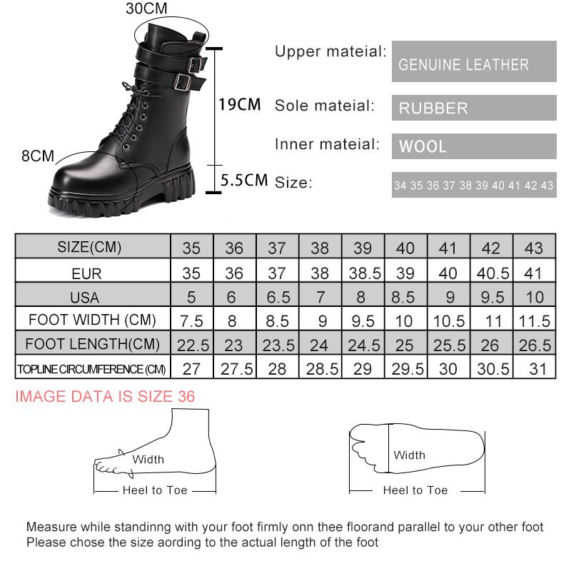 Mode AIYUQI Damen Winterstiefel 2025 Neue Plateau Echtleder Damen Mittelstiefel Wolle Warm Bikerstiefel Damen
