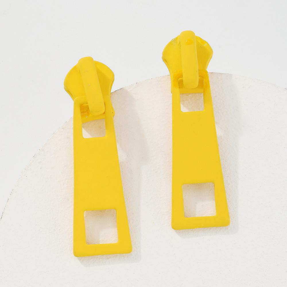 Schmuck Kreative Einfache Reißverschluss-Ohrringe Farbige Metall Personalisierte Bonbonfarbene Ohrringe Weiblich