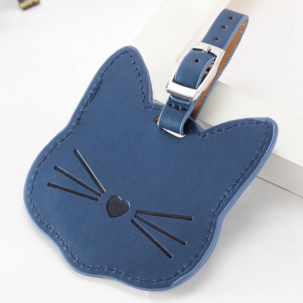 Tag PU Leather Cat Shape Airplane Suitcase Tag Travel Accessories Boarding Pass Luggage Tag