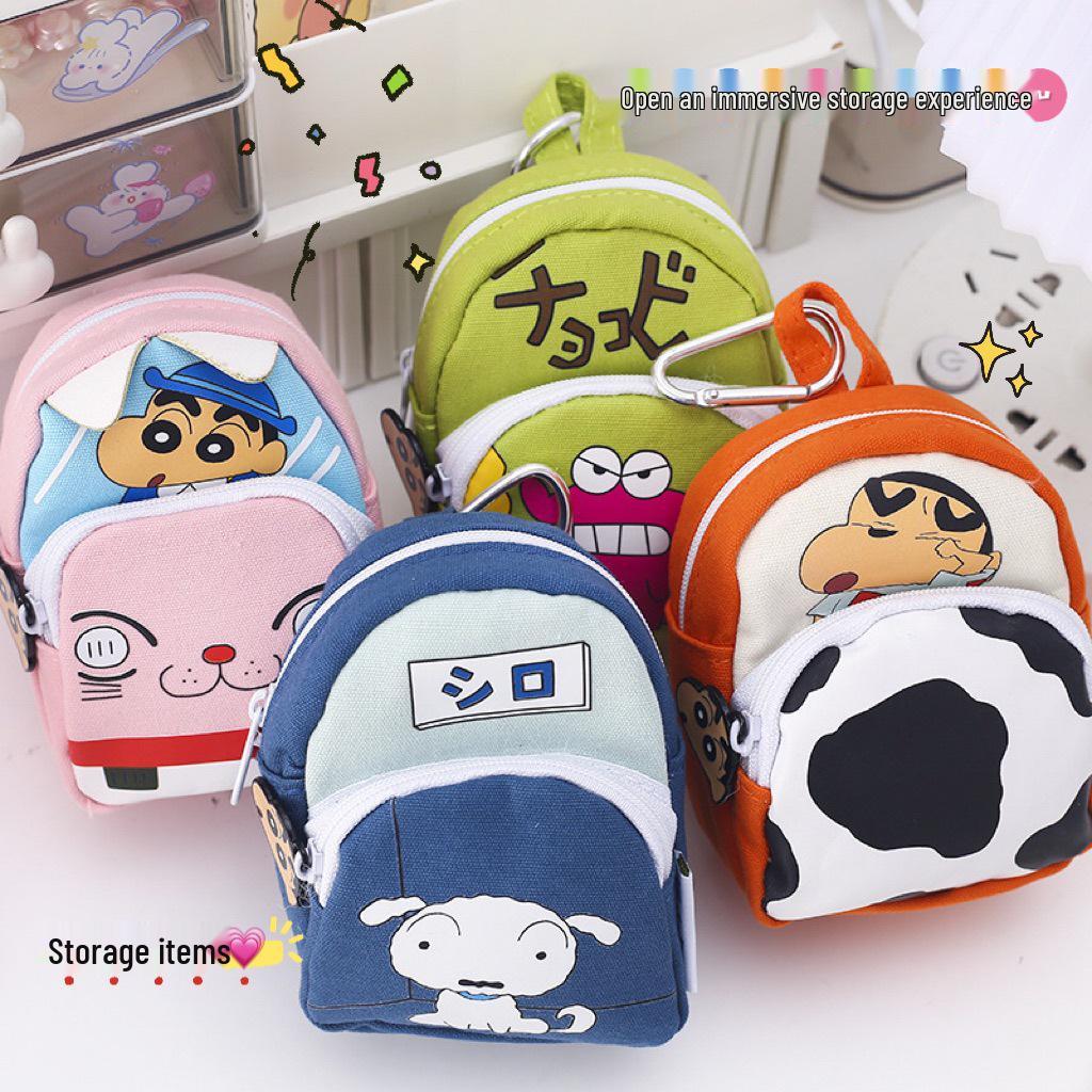 Crayon Shin-chan Cartoon Coin Purse & Keychain Mini Storage Bag