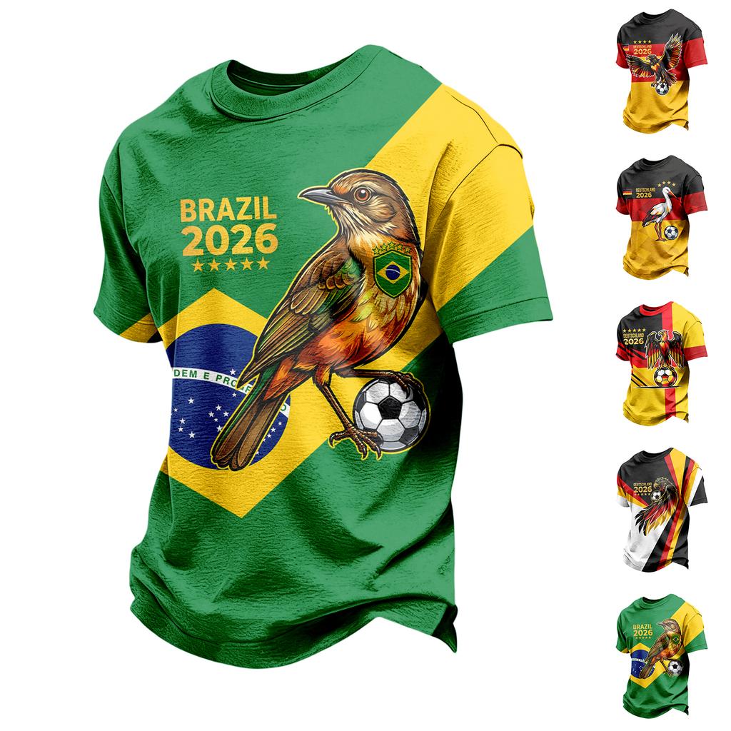 Men's Casual Short Sleeve T-Shirt Crew Neck Graphic Print Lightweight Comfortable Fit Soft Fabric