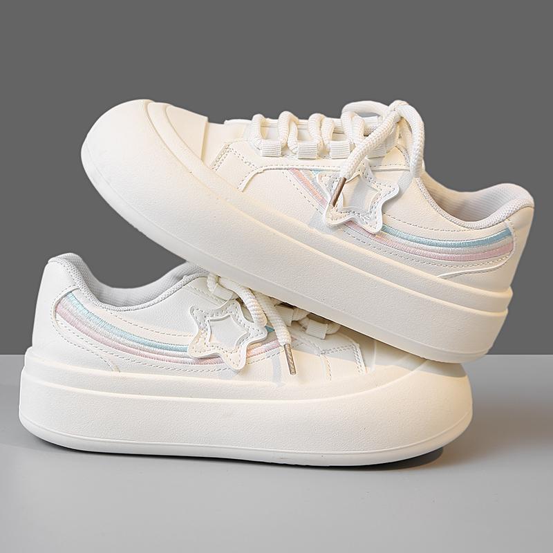 Fashion Cute Sneakers for Female Students, Pink Sneakers, Harajuku Style Thick-soled Sneakers, Women's Casual Tennis Shoes