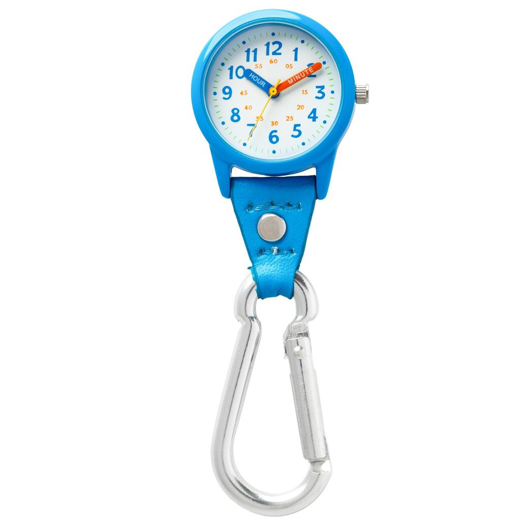 CREPHA Keychain Carabiner Watch for Kids and Elementary School Easy To Mini Watch, Students, Analog, Waterproof, Read, Small, Size, Backpack-Friendly,