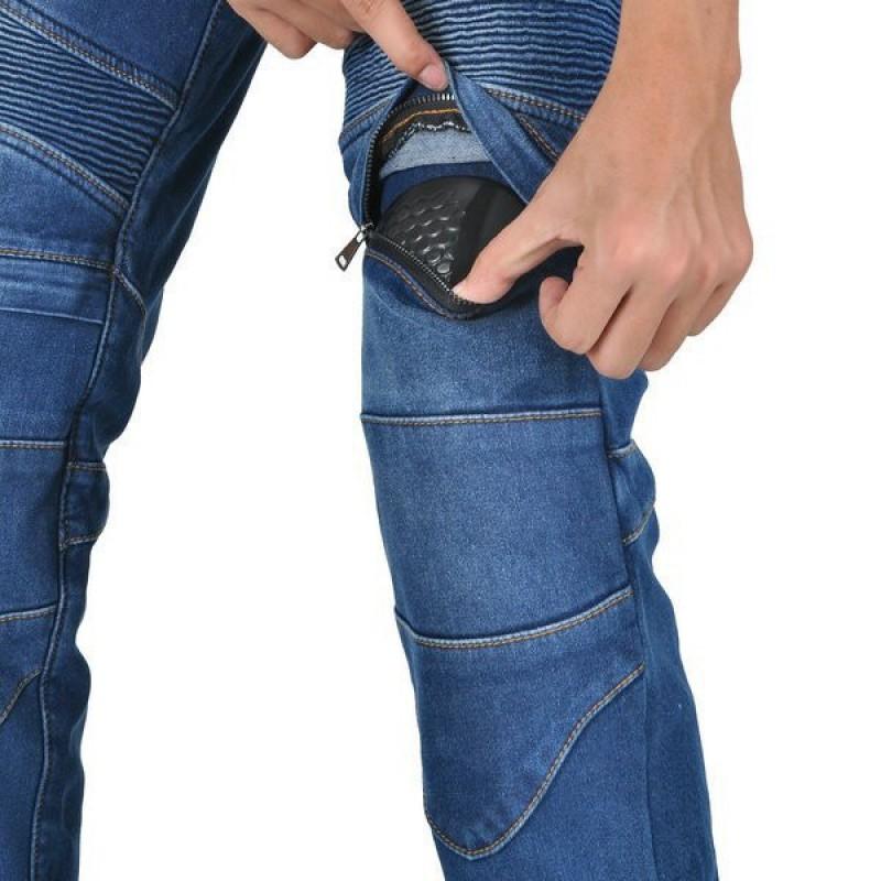 Mens Winter Motorcycle Riding Pants With Thermal Lining Windproof Stretch Denim Biker Casual Use