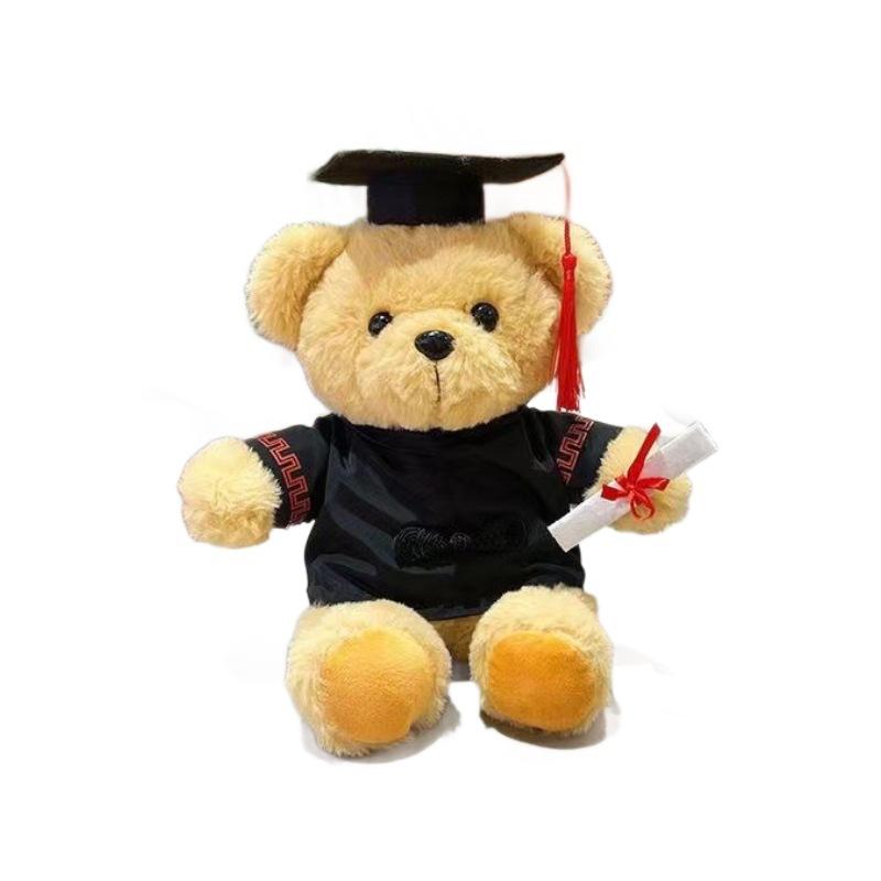 Wearing A Academic Hat, Dr. Bear Doll, Bear Plush Toy, Graduation Bear Doll, Graduation Season Gift Logo.