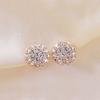 Women's Fashion Elegant Circle Crystal Rhinestone Ear Studs Earrings Jewelry