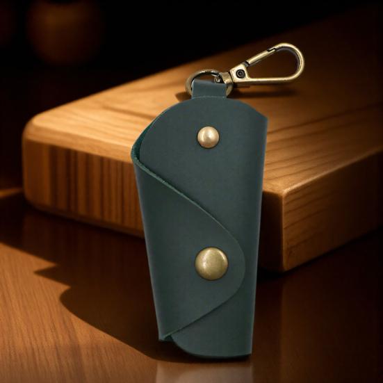 Car Keychain Box Foldable Design Prevents Scratches Handmade Imitation Leather Key Bag Key Organizer