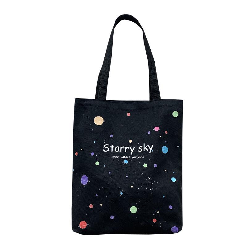 Spring/Summer Canvas Tote Bag: Japanese-Korean Style, Large Capacity, Versatile for Students and Everyday Use