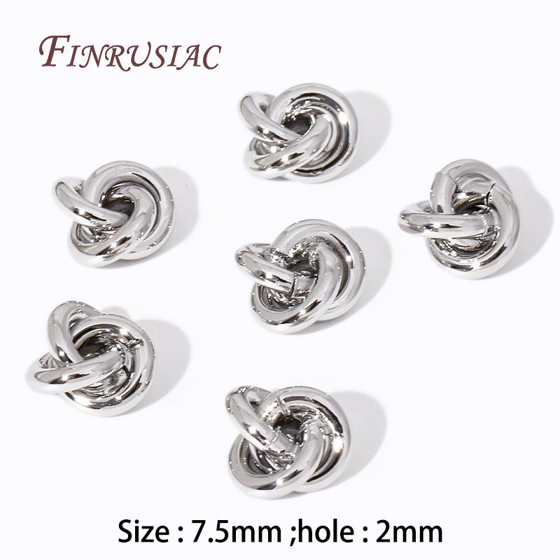 18K Gold Plated Metal Bead Separators For Bracelets,Weave Pattern Beads,Spacer Beads For Jewelry Making DIY Accessories