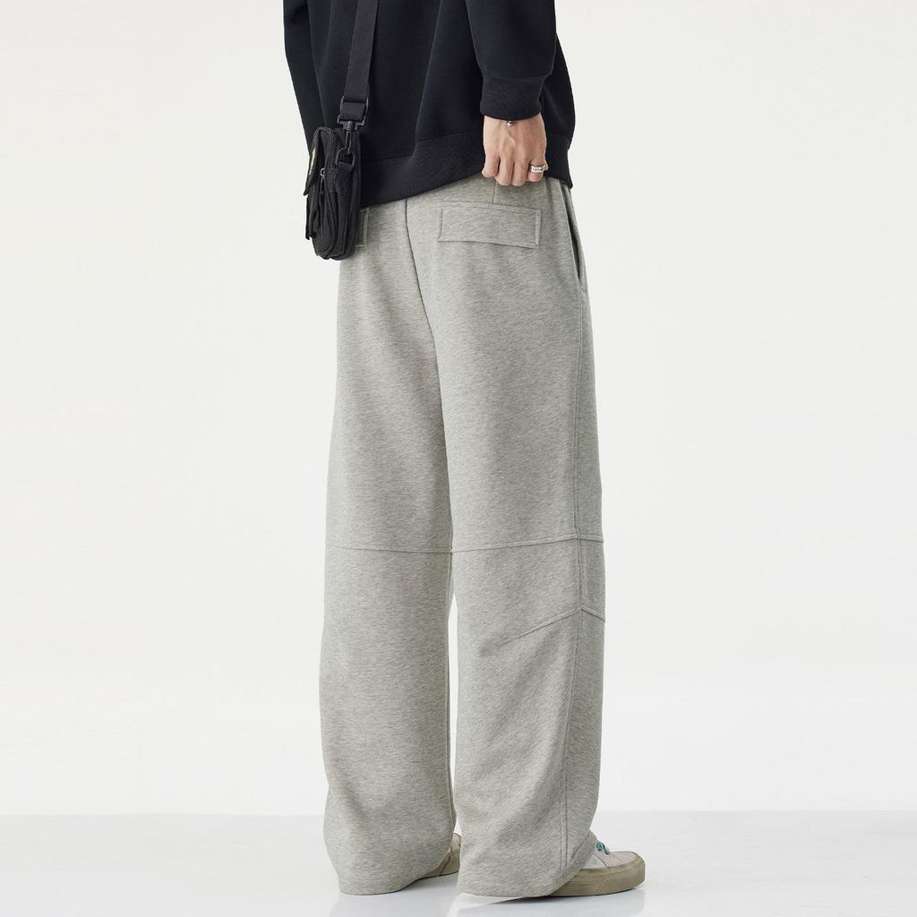 American trendy brand versatile elastic waist scimitar design sweatpants men's trend loose wide-leg sports casual long pants