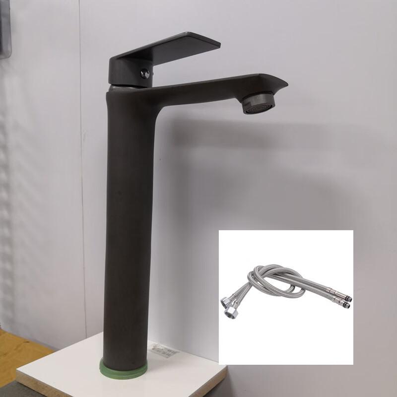 TLXT Hot & Cold Mixer Basin Faucet, Tall Gunmetal Grey