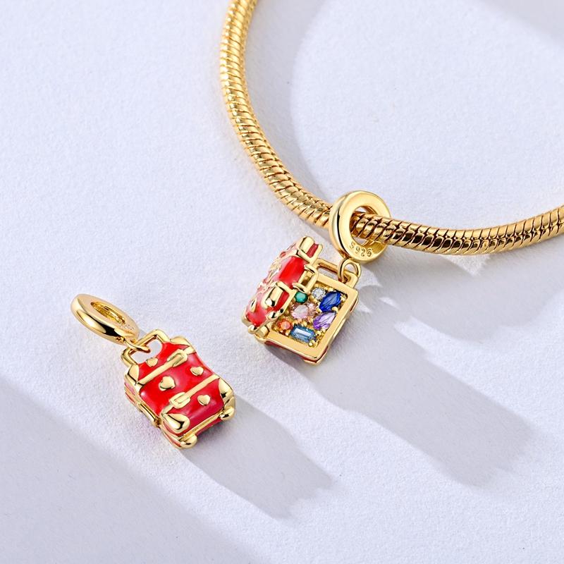 Gold Series Diy Charms Bead Original Copper Inlaid Zirconium Sun Insect Pendants Fit Bracelet Jewelry Gift Marking