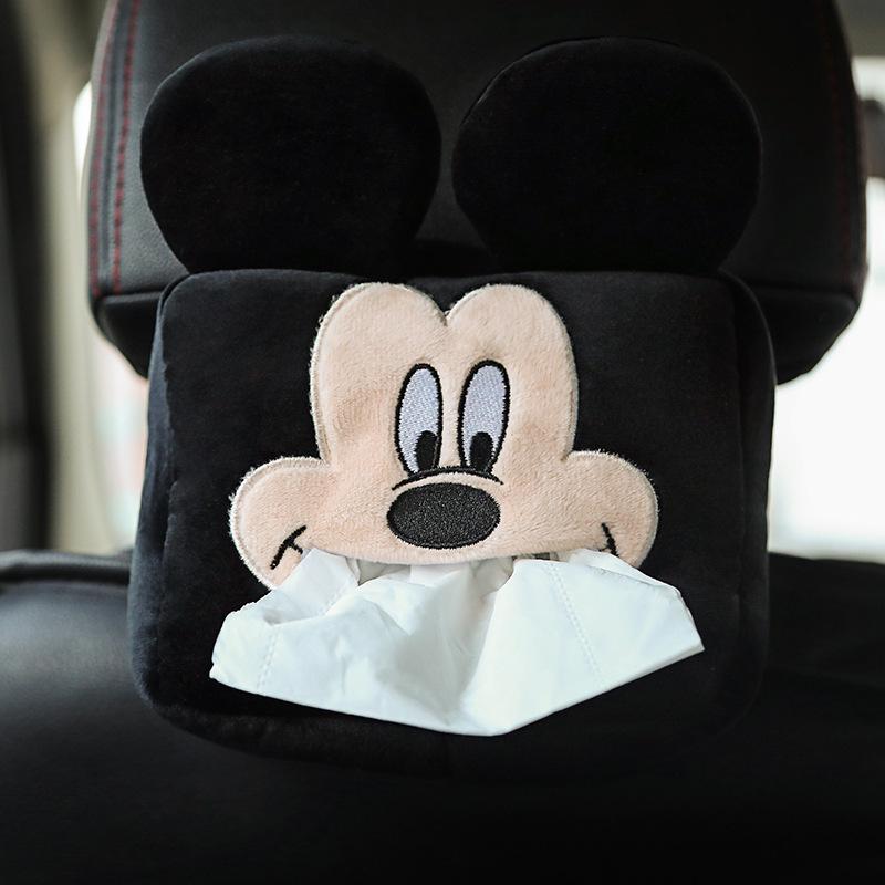 Cute Car Cartoon Plush Tissue Box Cover for Armrest or Seat Back