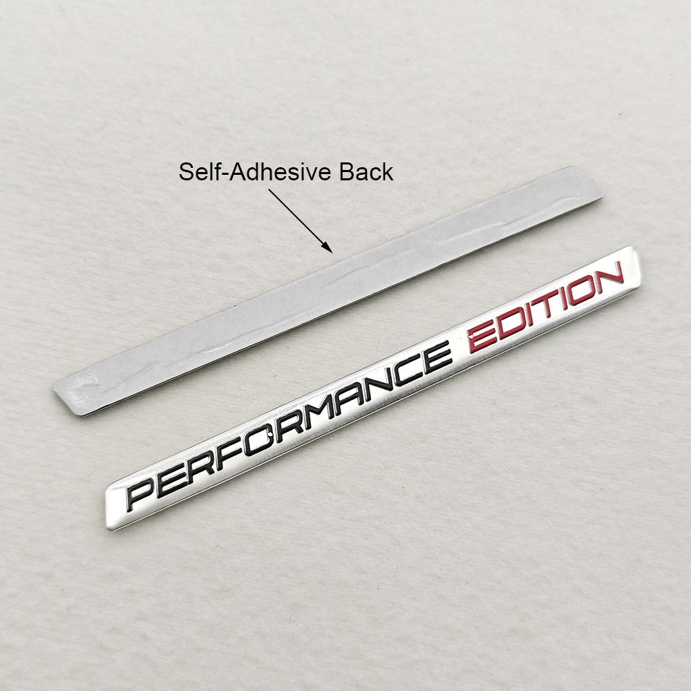 2PCS Aluminium Performance Edition Logo Emblem Black Chrome Sticker Decal For BMW Motorcycle Car Badge Fender Truck Accessories