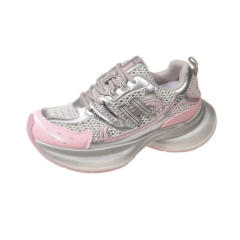 Mode Hohe Qualität Dicke Sohle Schnürschuhe Farblich passend Mode Alles Bequem Rutschfest Atmungsaktiv Sport Verschleißfest Damenschuhe