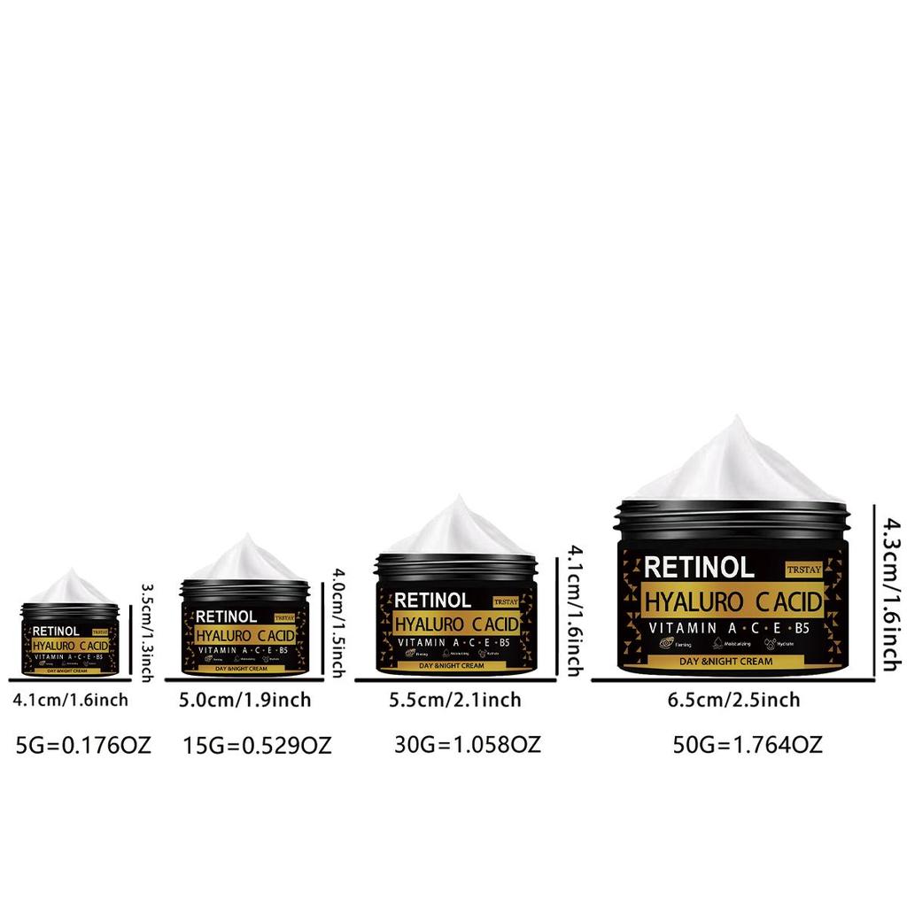 TRSTAY Ser antirid, anti-îmbătrânire, fermitate Acid hialuronic, vitamina A, cremă de față cu retinol, poate reduce ridurile și petele negre la femei