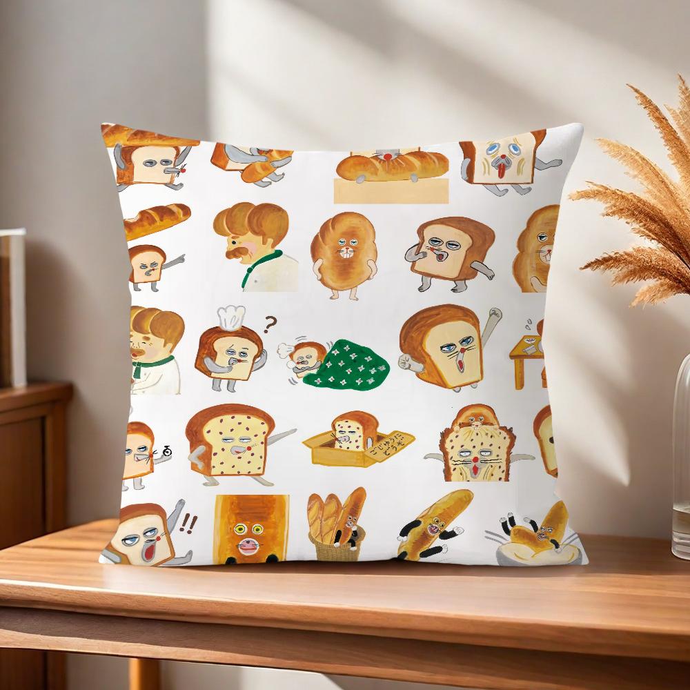 Book Bread thief cute Comfortable soft Pillow Case for Sofa Living Room Home office Decor and Protective Covers