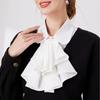 New Ruffle Detachable Collars For Women Tie Vintage White Black Fake Collar Lady Lace False Collar Shirt Lapel Blouse Top Women