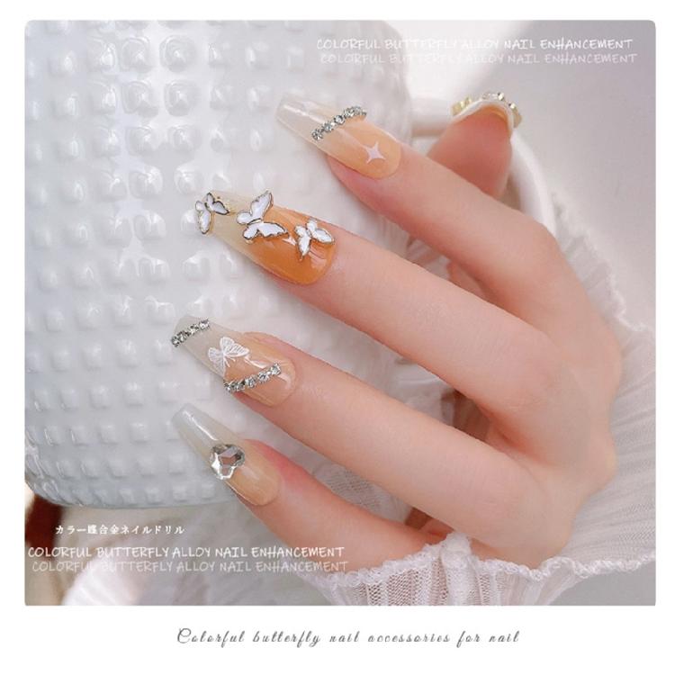 5Pieces/set Butterfly Nail Charms Butterfly Rhinestones Nail Art Decoration DIY