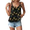 Women's Flower Print Tops Sleeveless O-Neck Camisole T-shirt