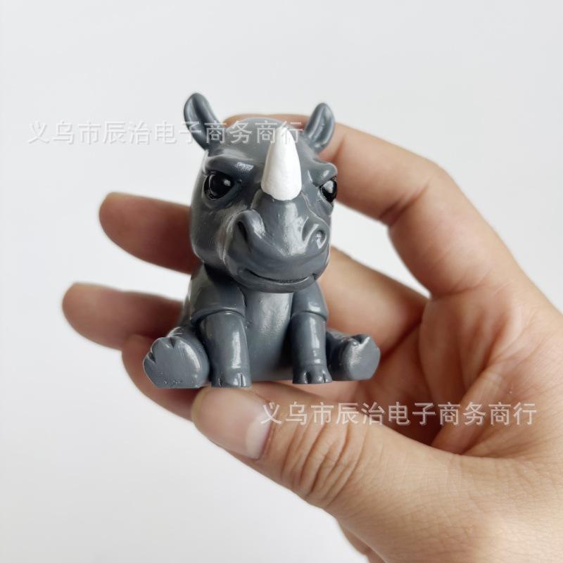 

New Angry Little Rhino Resin Statue Ornament for Home and Office Tabletop Ornaments
