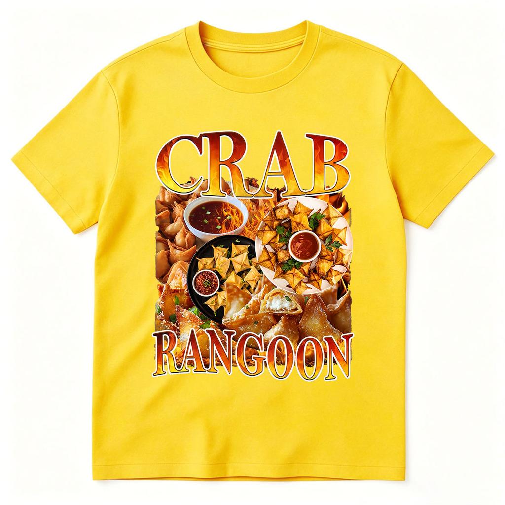 Crab Rangoon Vintage Food Tshirt Retro 90s Funny Snack Asian Appetizer Graphic Tshirts Wome Short Sleeve T Shirt