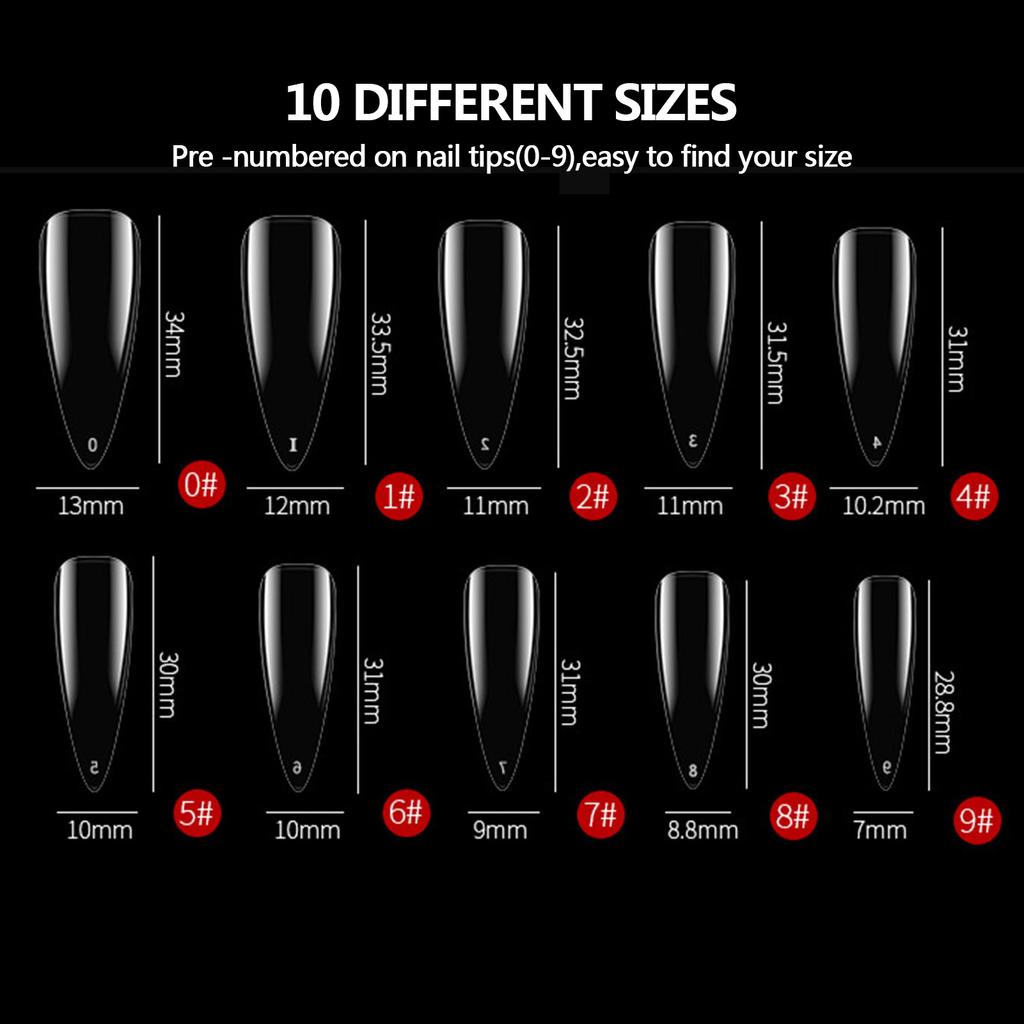 500Pcs Nail Tips Quick Extension Transparent Press On False Nails Tips Manicure Nail Art Manicure