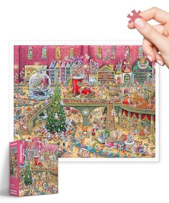 PieceRelax 2000-Piece Plastic Jigsaw Puzzle "Shinji Yamamoto Christmas Factory" (59x73cm) for Adults, Difficult, No Broken Pieces, Click-together Desi