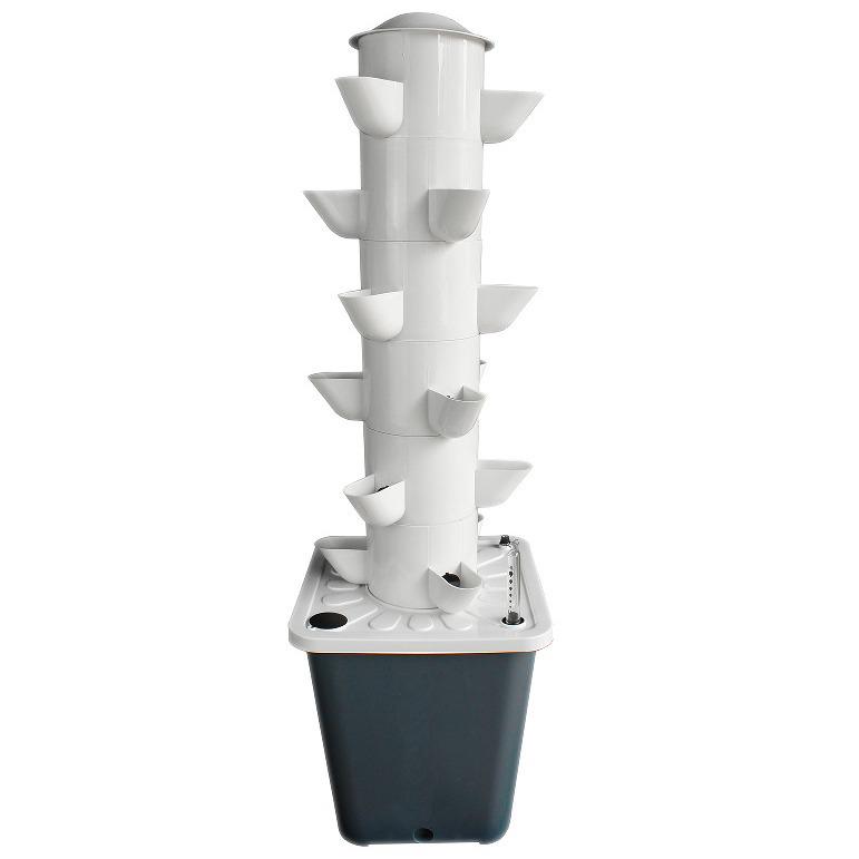 Cross-border Hydroponic Vertical Tower: Soilless Cultivation with Plant Lights, Available in 10, 15, 20, 25, and 30 Holes for Vegetable Growth.